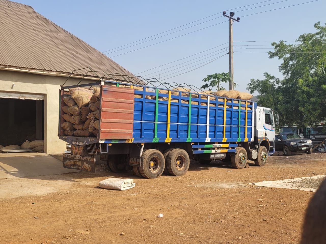 Truck used in agricultural commodity distribution