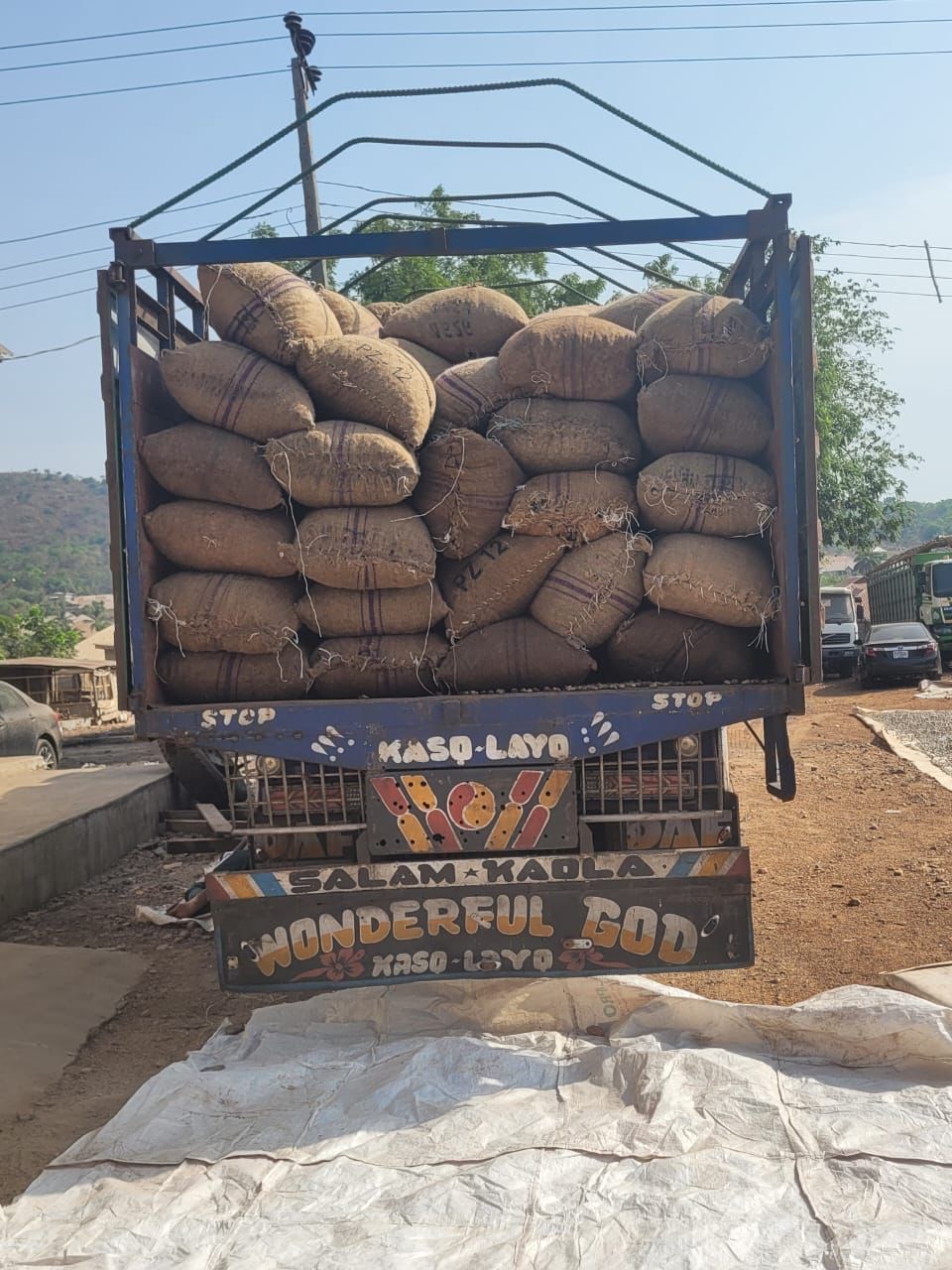 Loaded produce ready for movement